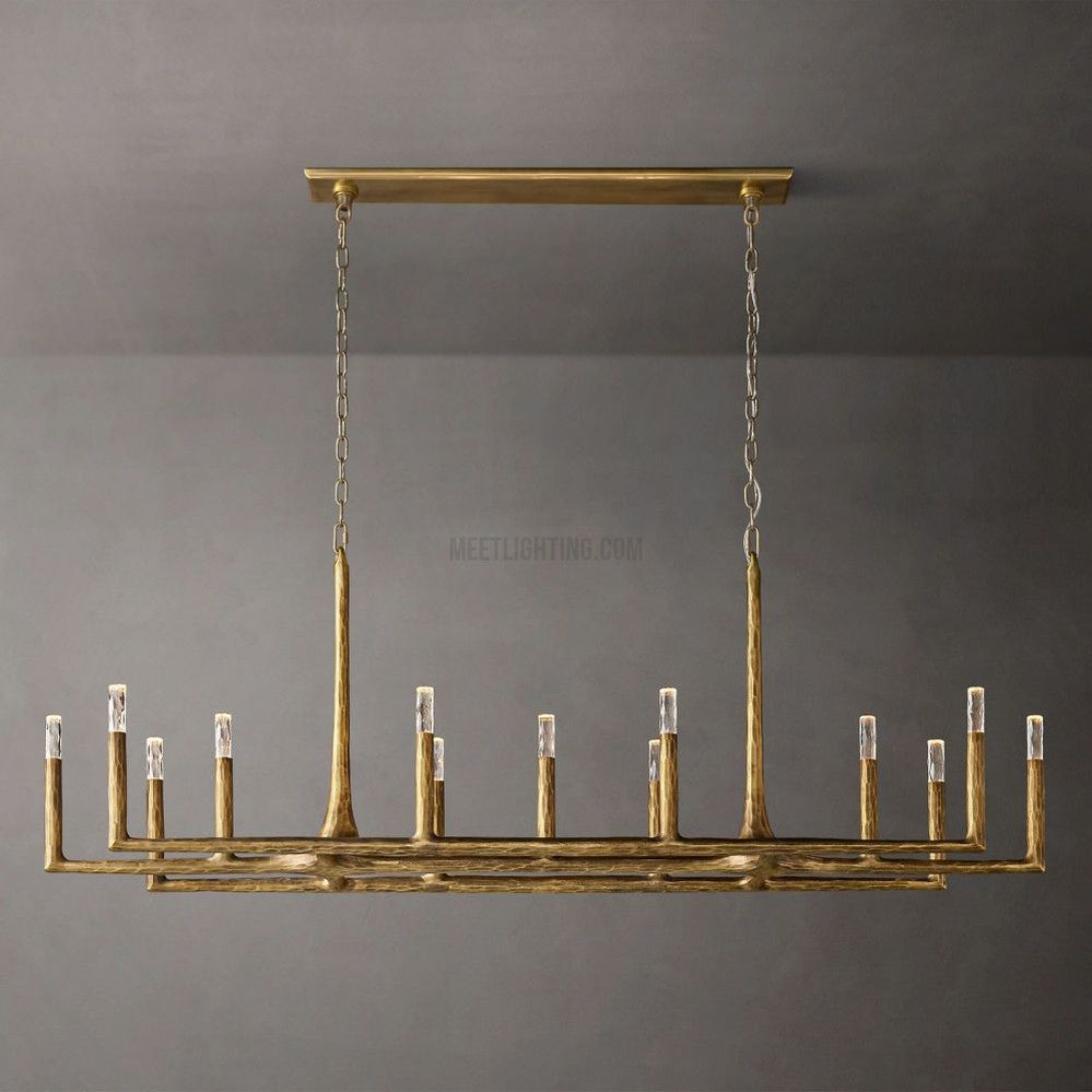 Thaddeus Forged Linear Chandelier-MEET LIGHTING