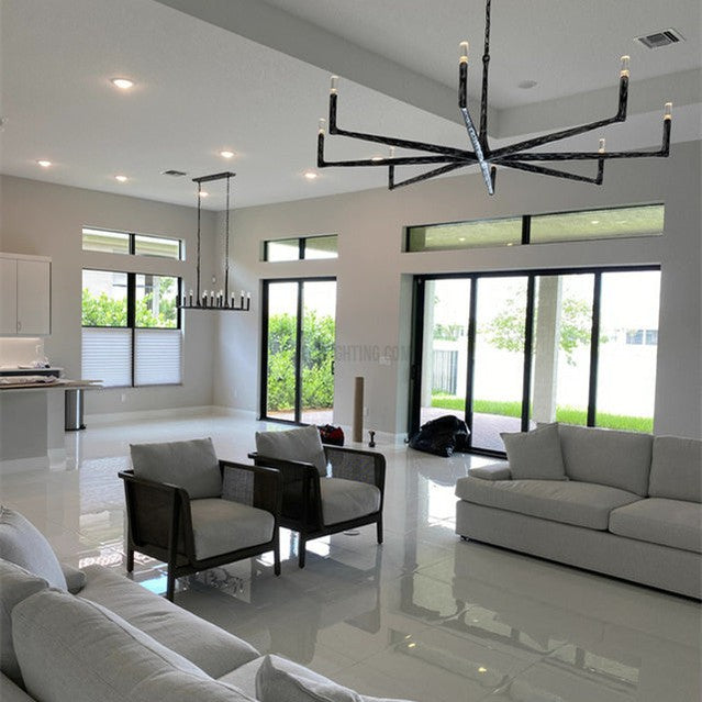 Thaddeus Forged Linear Chandelier-MEET LIGHTING