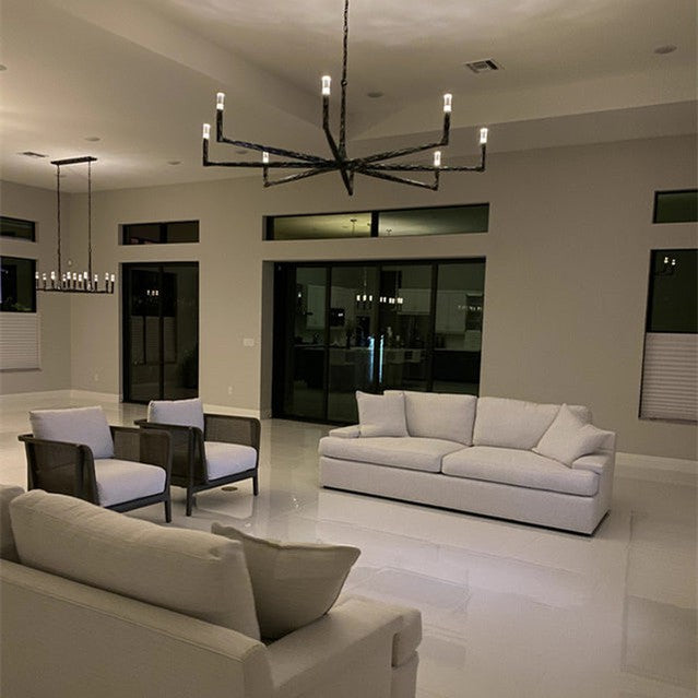 Thaddeus Forged Linear Chandelier-MEET LIGHTING