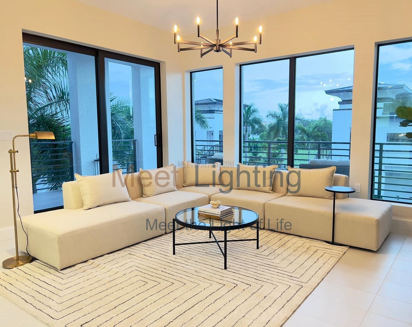 Thaddeus Forged Linear Chandelier-MEET LIGHTING