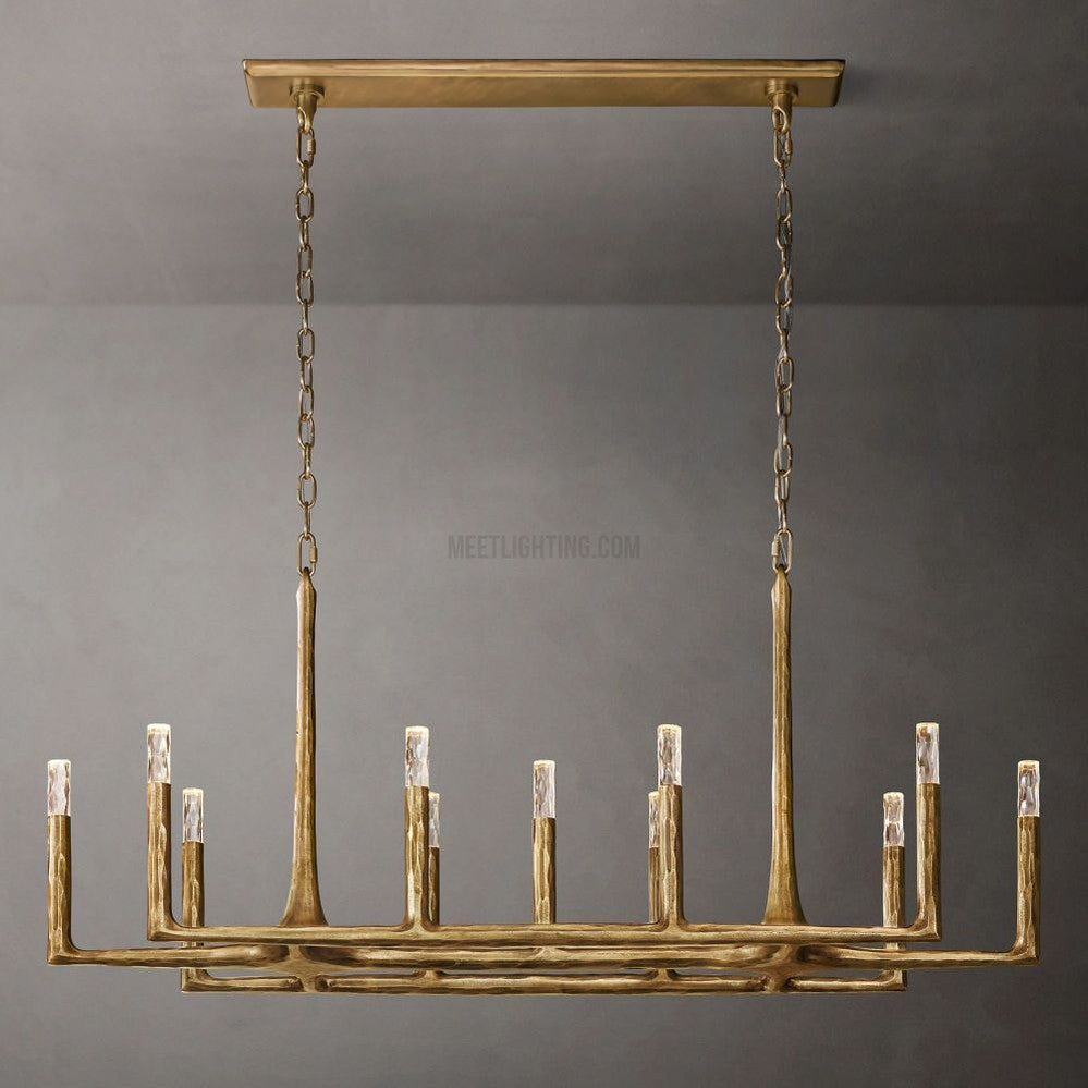 Thaddeus Forged Linear Chandelier-MEET LIGHTING