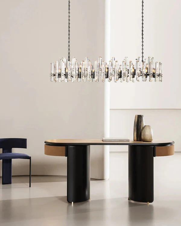 Bonnington Crystal Linear Chandelier 54"-MEET LIGHTING