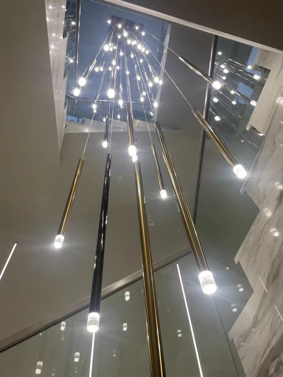 Bellini Round Metal Tubular Pendant Light Chandelier-MEET LIGHTING