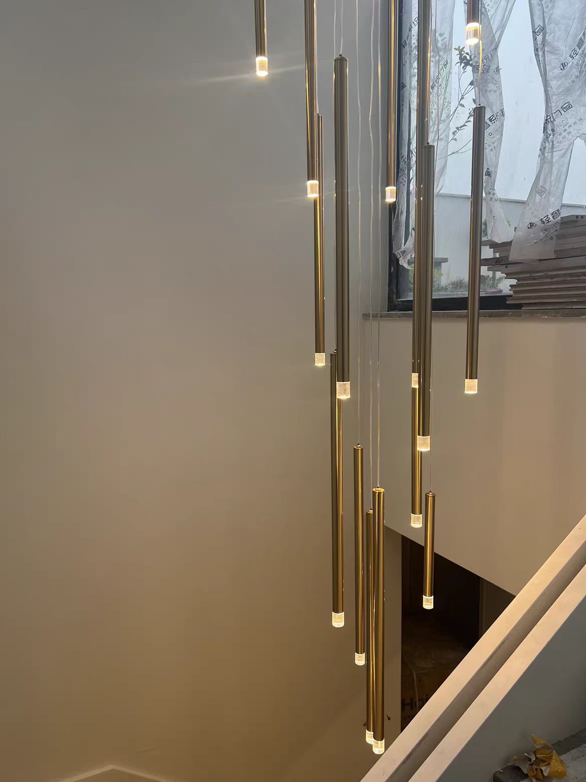 Bellini Round Metal Tubular Pendant Light Chandelier-MEET LIGHTING