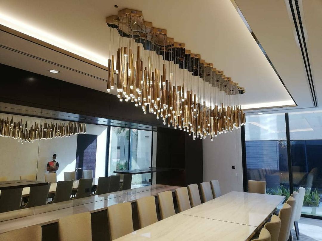 Bellini Round Metal Tubular Pendant Light Chandelier-MEET LIGHTING