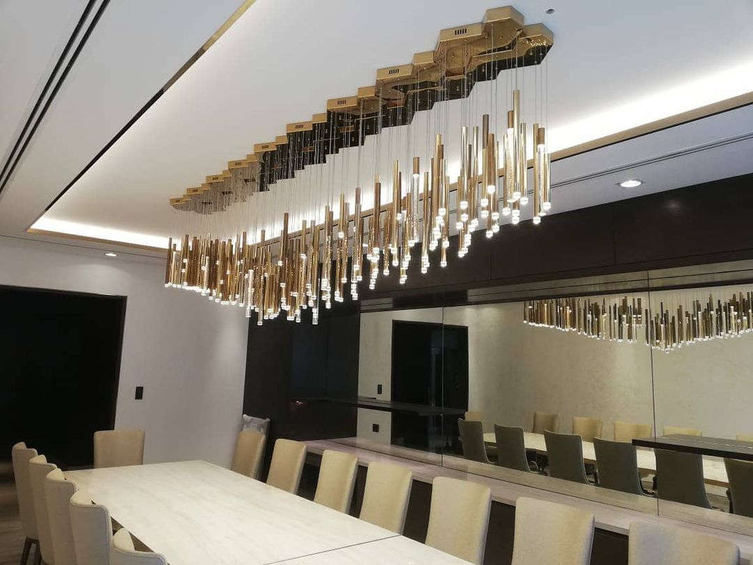 Bellini Round Metal Tubular Pendant Light Chandelier-MEET LIGHTING