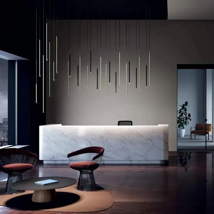 Bellini Round Metal Tubular Pendant Light Chandelier-MEET LIGHTING