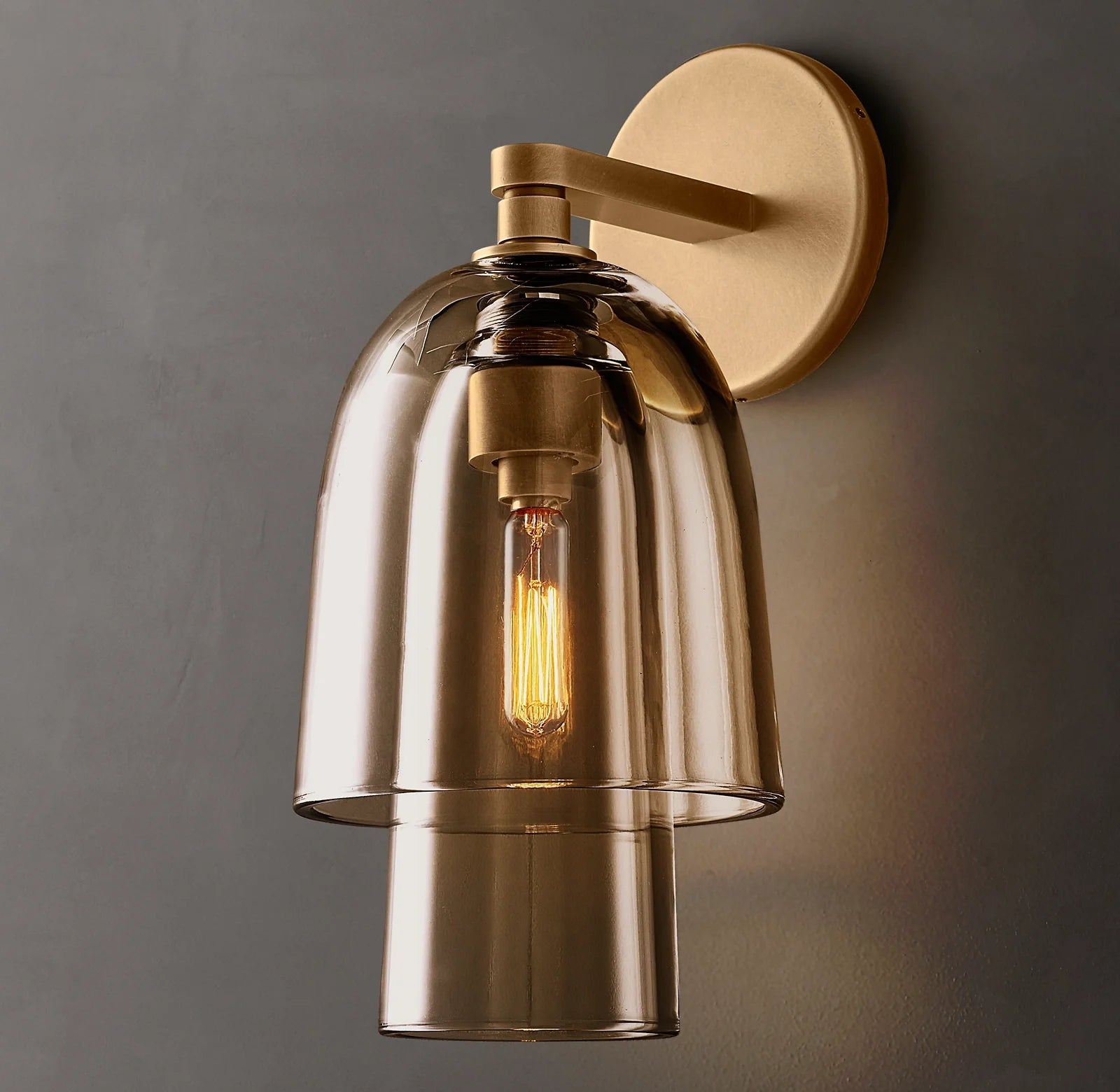 Blom Amber Glass Flute Sconce