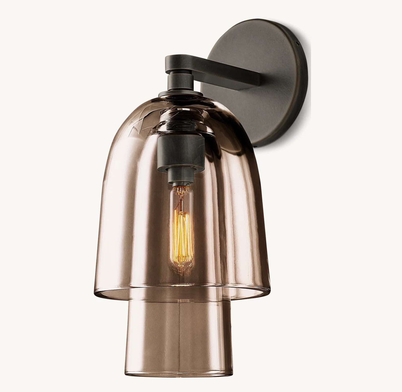 Blom Amber Glass Flute Sconce