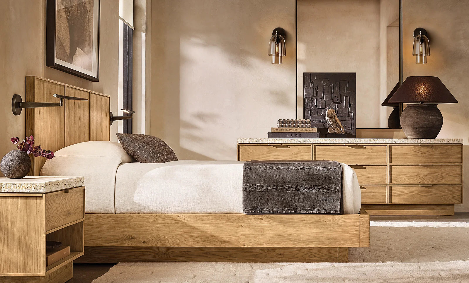 Blom Amber Glass Flute Sconce