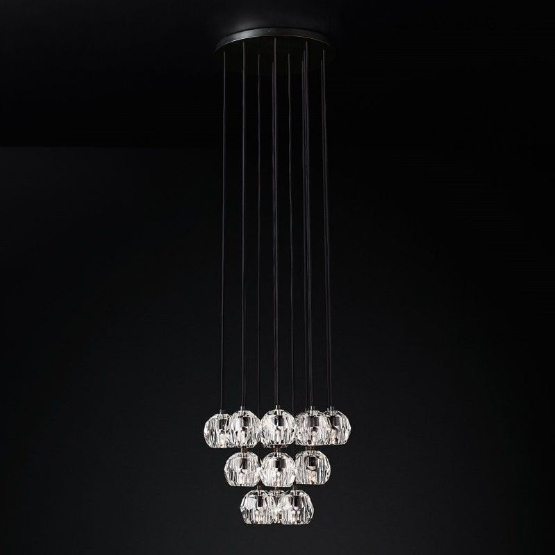 Boule Glass Round Cluster Chandelier 19"-MEET LIGHTING