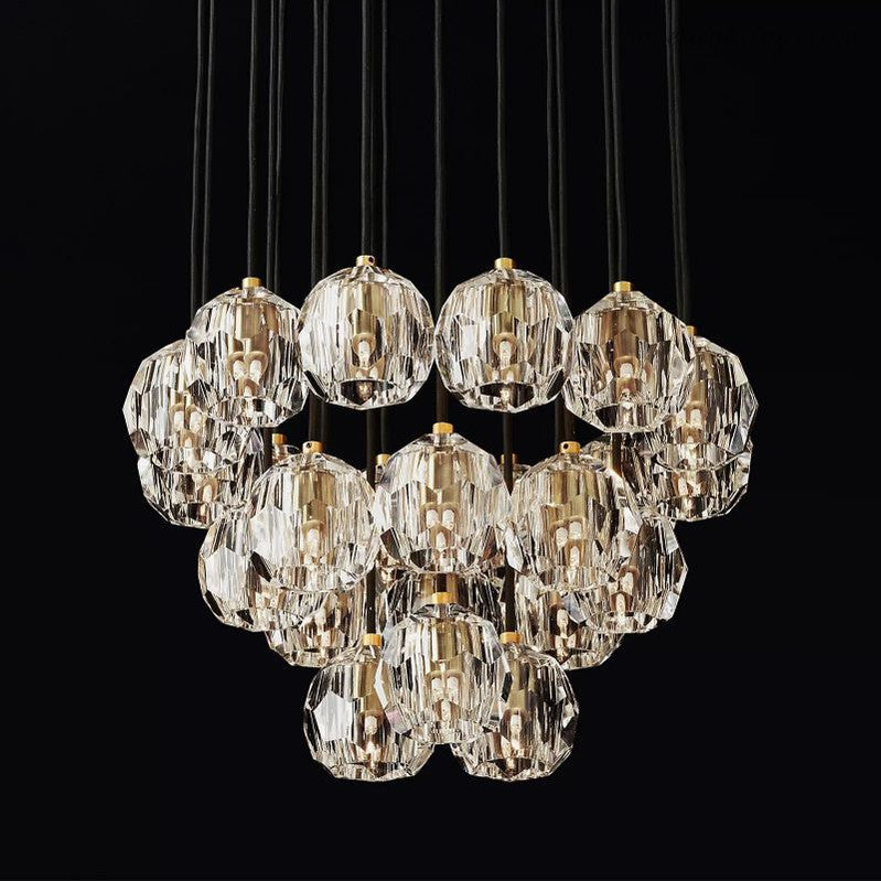 Boule Glass Round Cluster Chandelier 24"-MEET LIGHTING