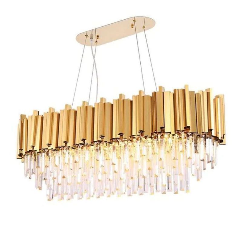 Bourbons Felipe Crystal Oval Chandelier-MEET LIGHTING
