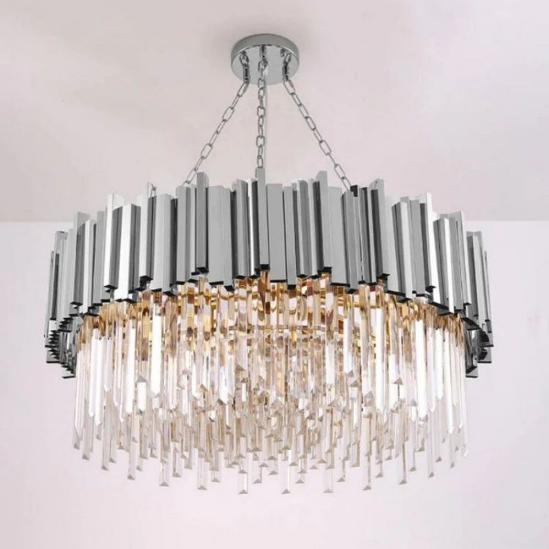 Bourbons Jerry Crystal Round Chandelier-MEET LIGHTING