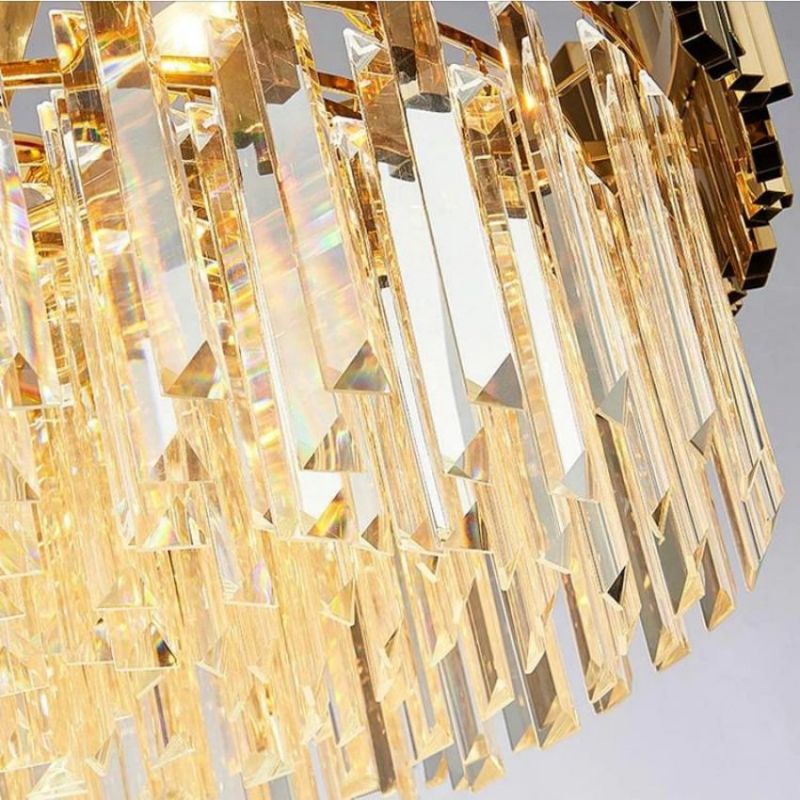 Bourbons Jerry Crystal Round Chandelier-MEET LIGHTING