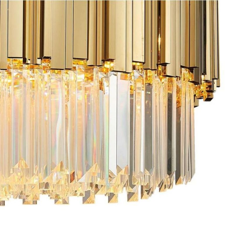 Bourbons Jerry Crystal Round Chandelier-MEET LIGHTING