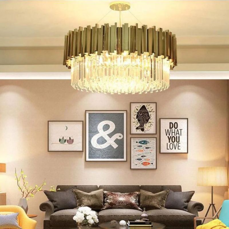 Bourbons Jerry Crystal Round Chandelier-MEET LIGHTING
