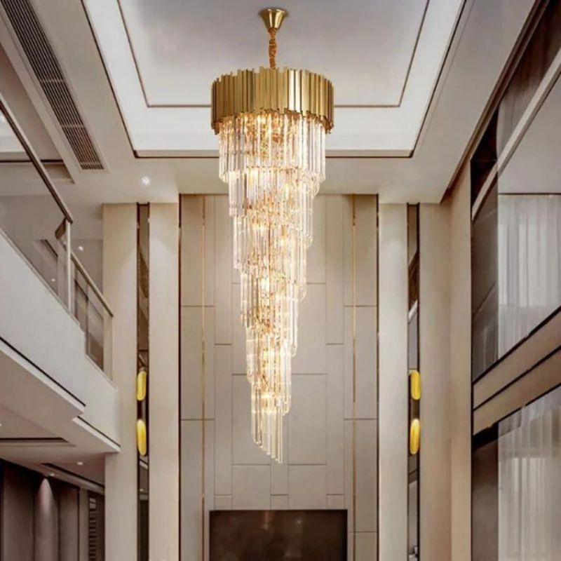 Bourbons Louis 2-Story Crystal Round Chandelier-MEET LIGHTING