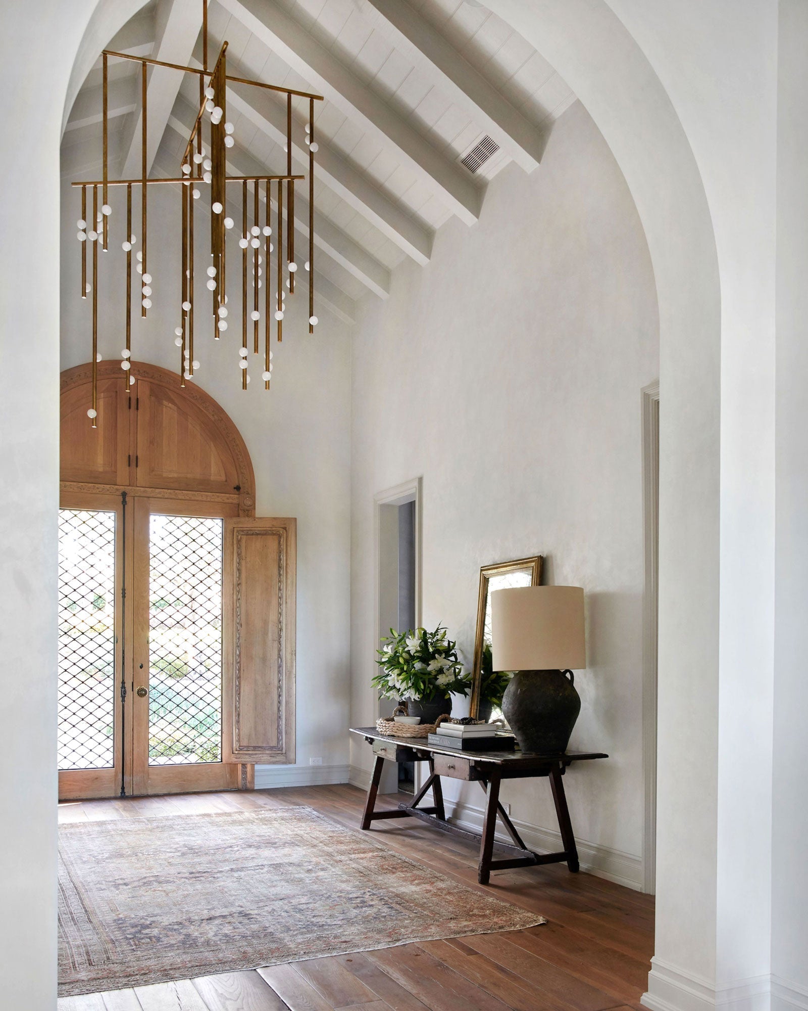 Brass Glass Drop Chandelier-MEET LIGHTING