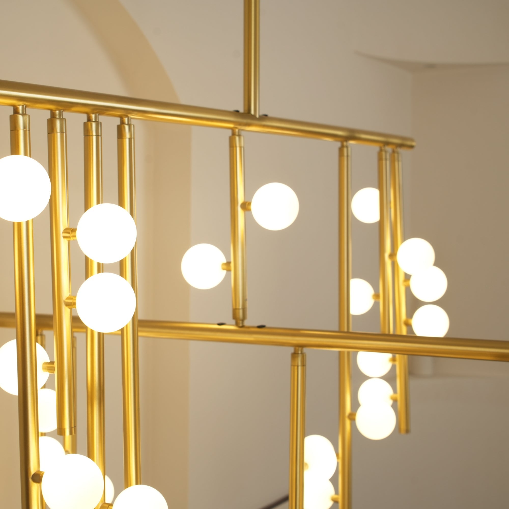 Brass Glass Drop Chandelier-MEET LIGHTING
