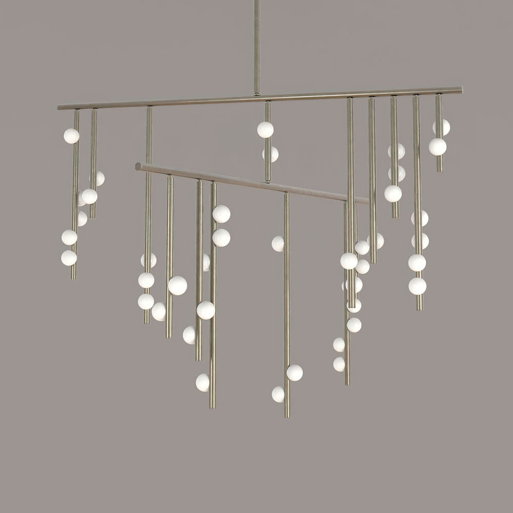Brass Glass Drop Chandelier-MEET LIGHTING