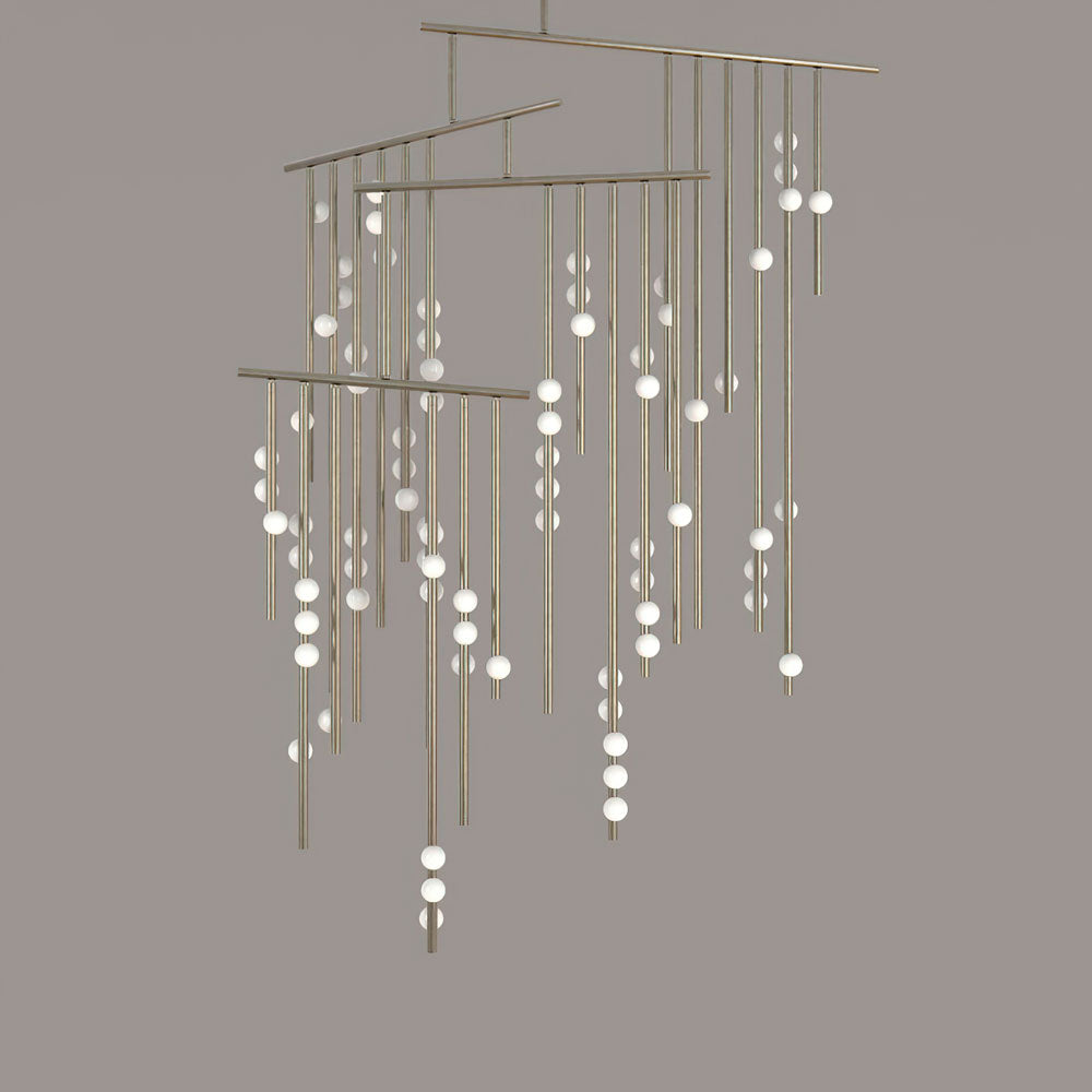 Brass Glass Drop Chandelier-MEET LIGHTING