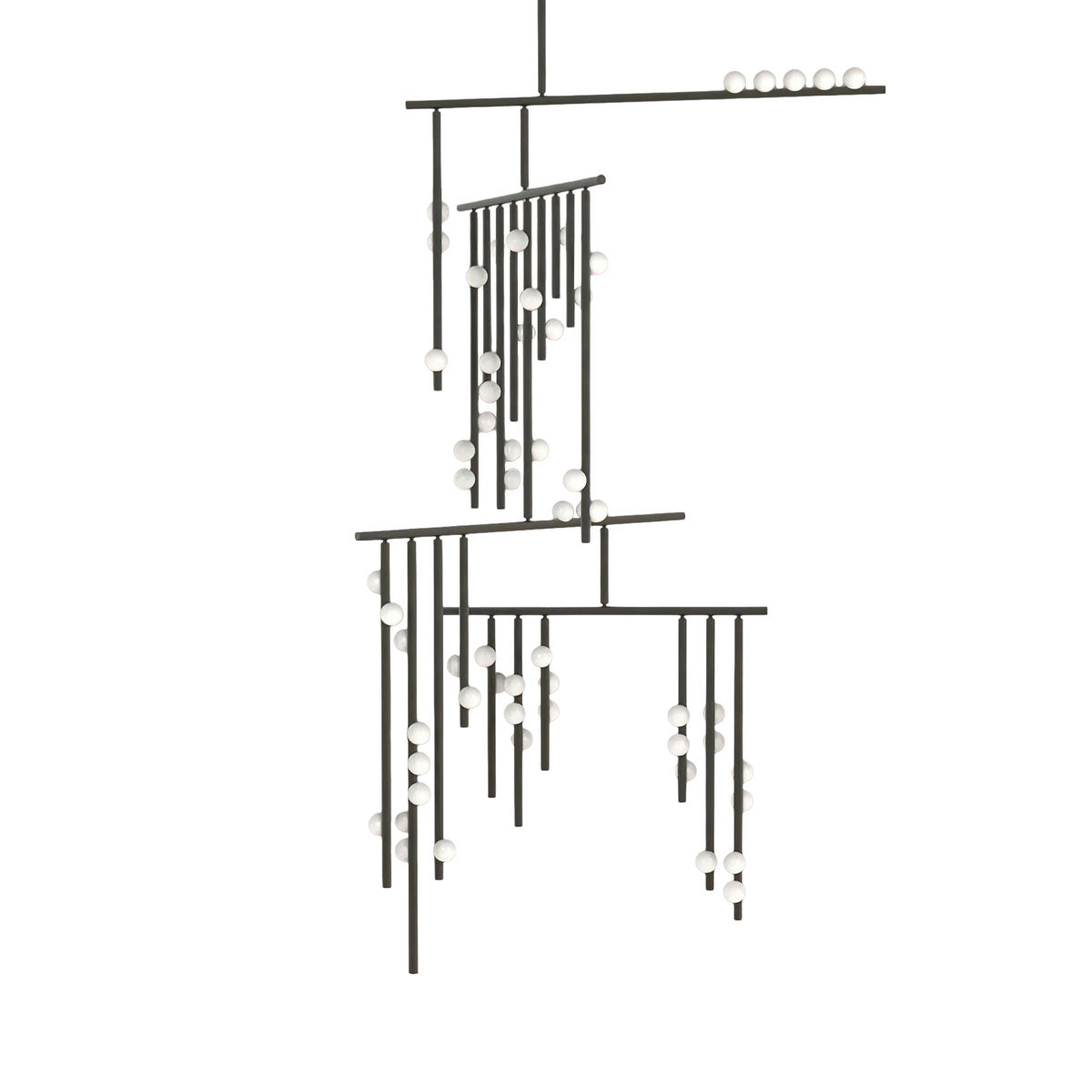 Brass Glass Drop Chandelier-MEET LIGHTING