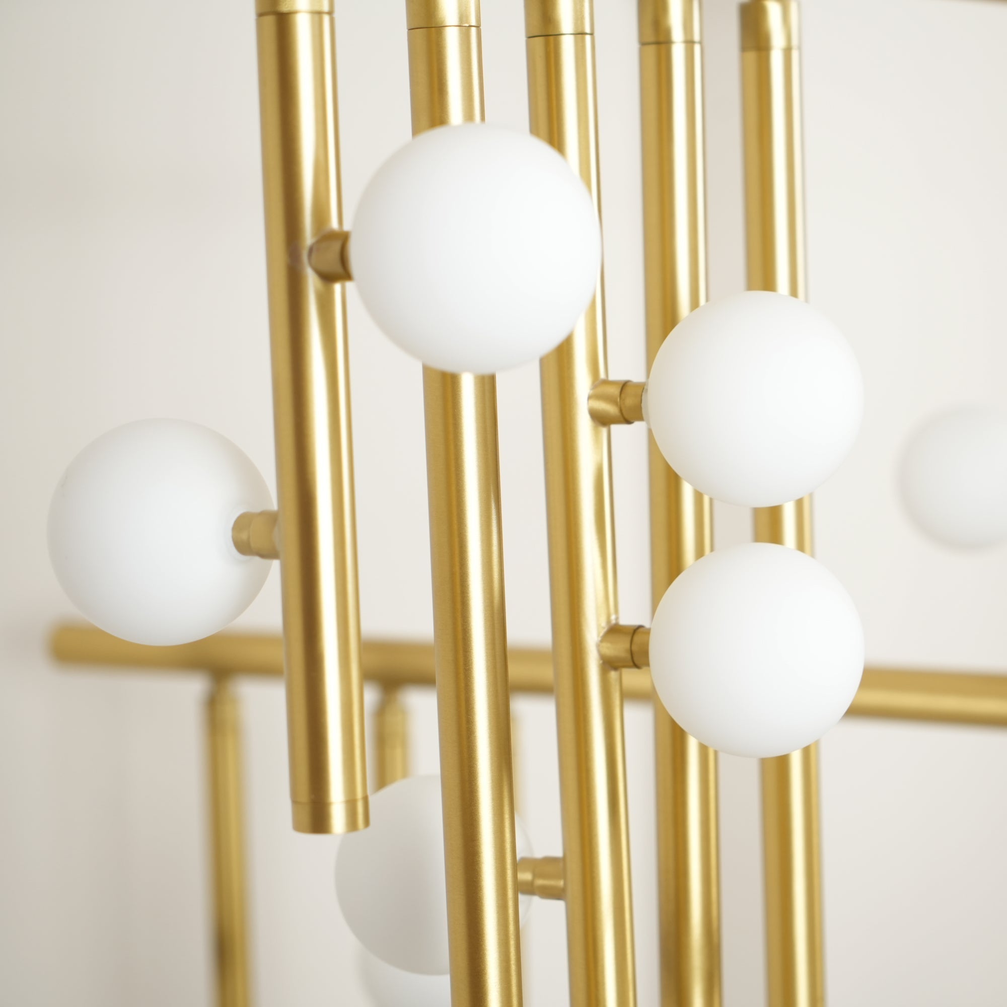 Brass Glass Drop Chandelier-MEET LIGHTING