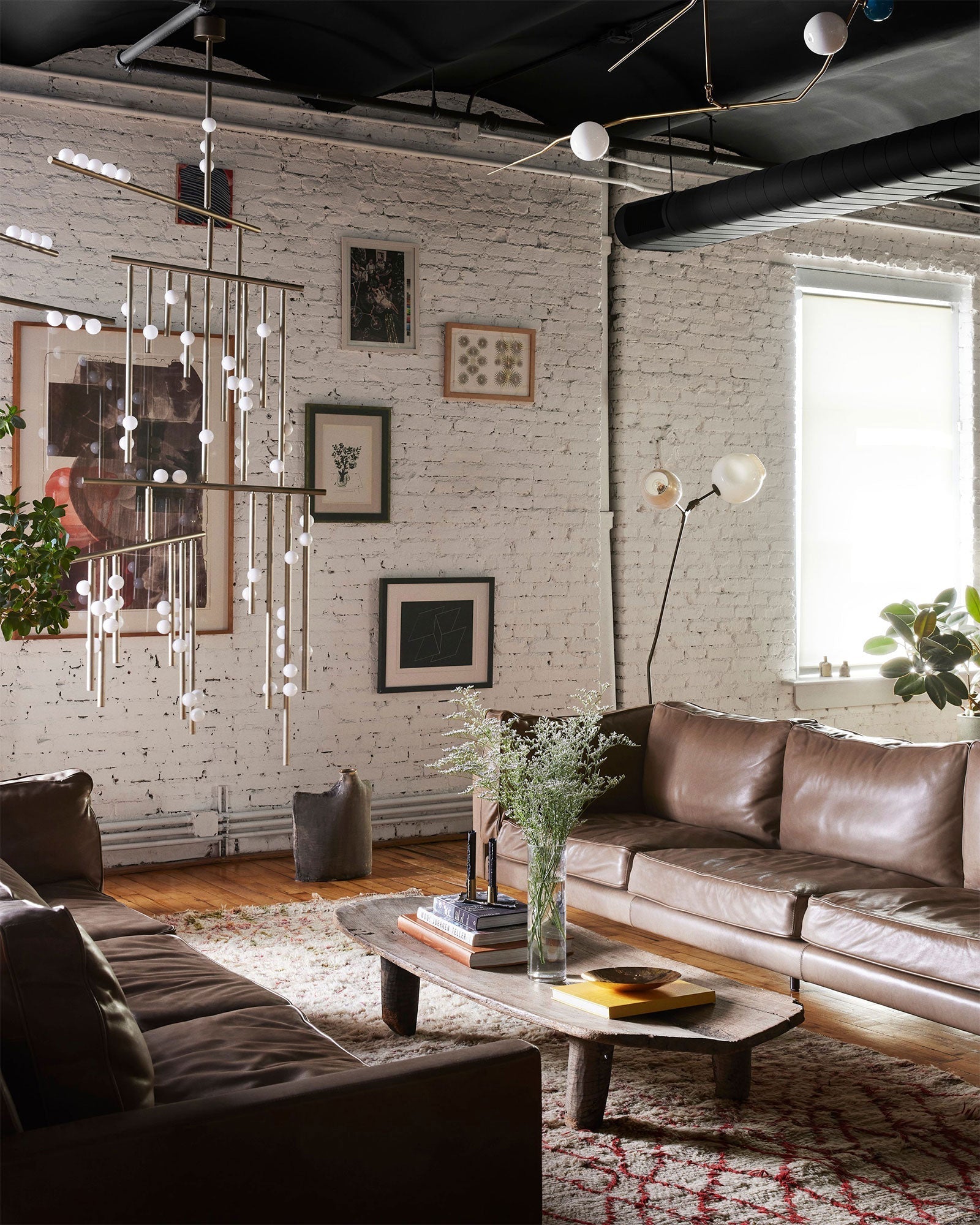 Brass Glass Drop Chandelier-MEET LIGHTING