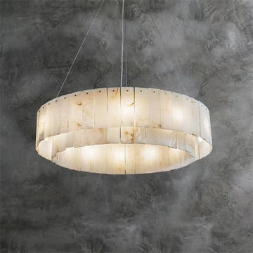 Brendra Alabaster 2-Tier Round Chandelier-MEET LIGHTING