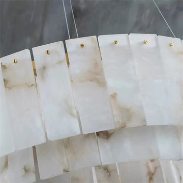 Brendra Alabaster 2-Tier Round Chandelier-MEET LIGHTING