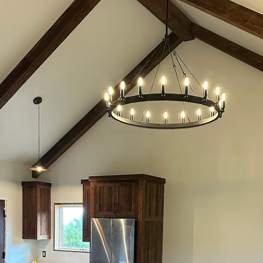 Camino Vintage Candelabra Round Chandelier 73" 63" 50" 38" 26"-MEET LIGHTING