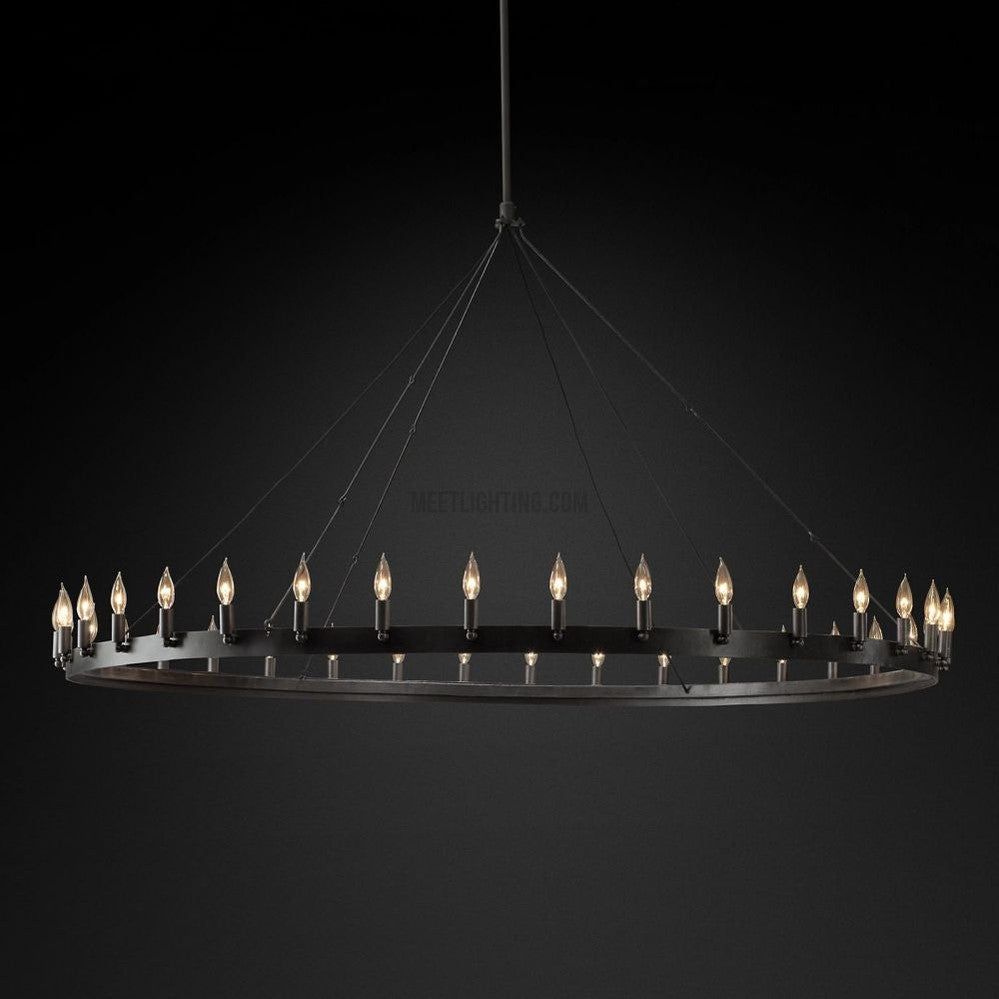 Camino Vintage Candelabra Round Chandelier 73" 63" 50" 38" 26"-MEET LIGHTING