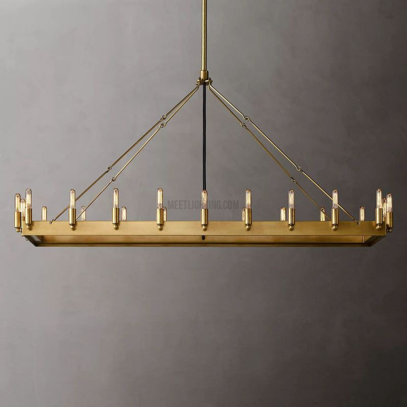 Camino Vintage Filament Rectangular Chandelier 41" 52"-MEET LIGHTING