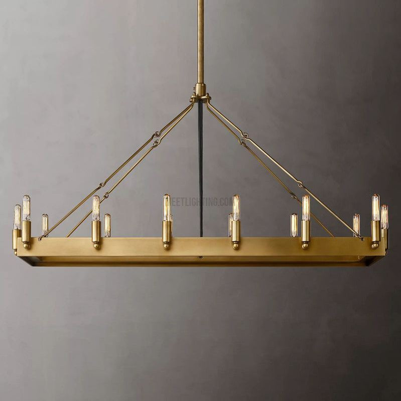 Camino Vintage Filament Rectangular Chandelier 41" 52"-MEET LIGHTING