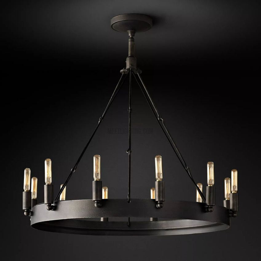 Camino Vintage Filament Round Chandelier-MEET LIGHTING