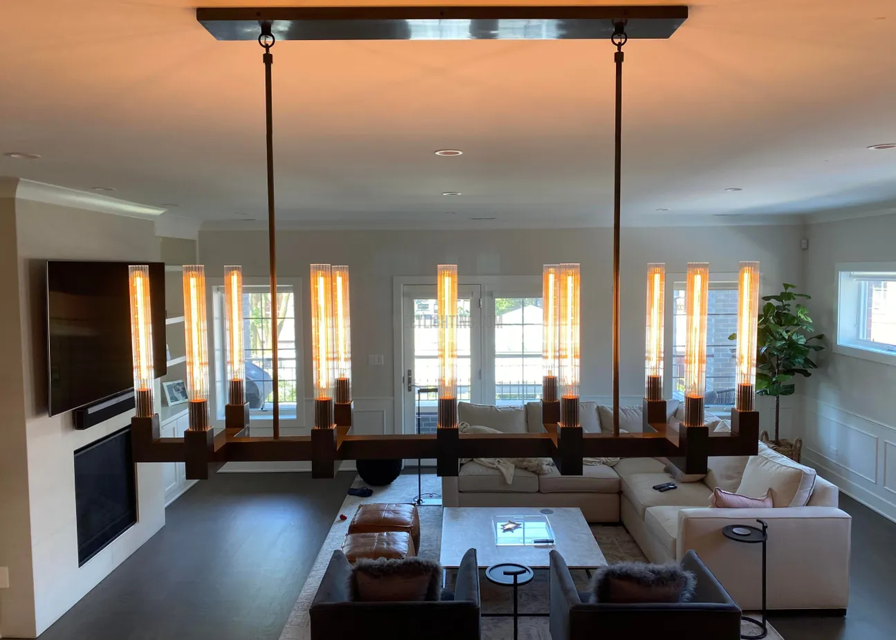 Cannele Linear Chandelier 67"-MEET LIGHTING