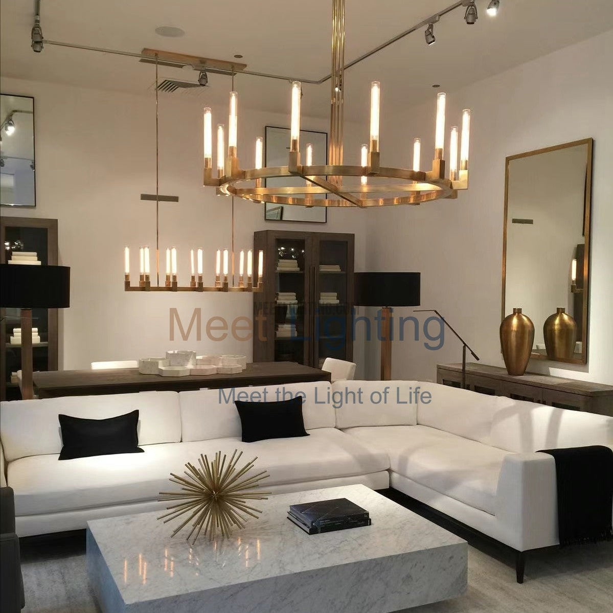 Cannele Linear Chandelier 67"-MEET LIGHTING