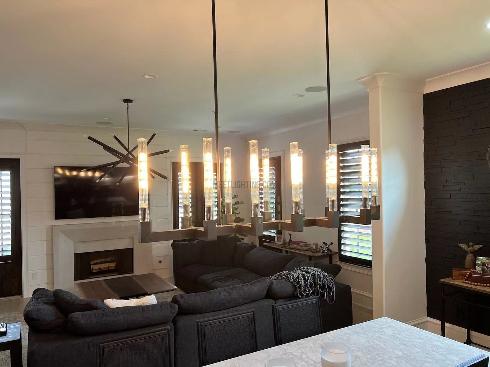 Cannele Linear Chandelier 67"-MEET LIGHTING