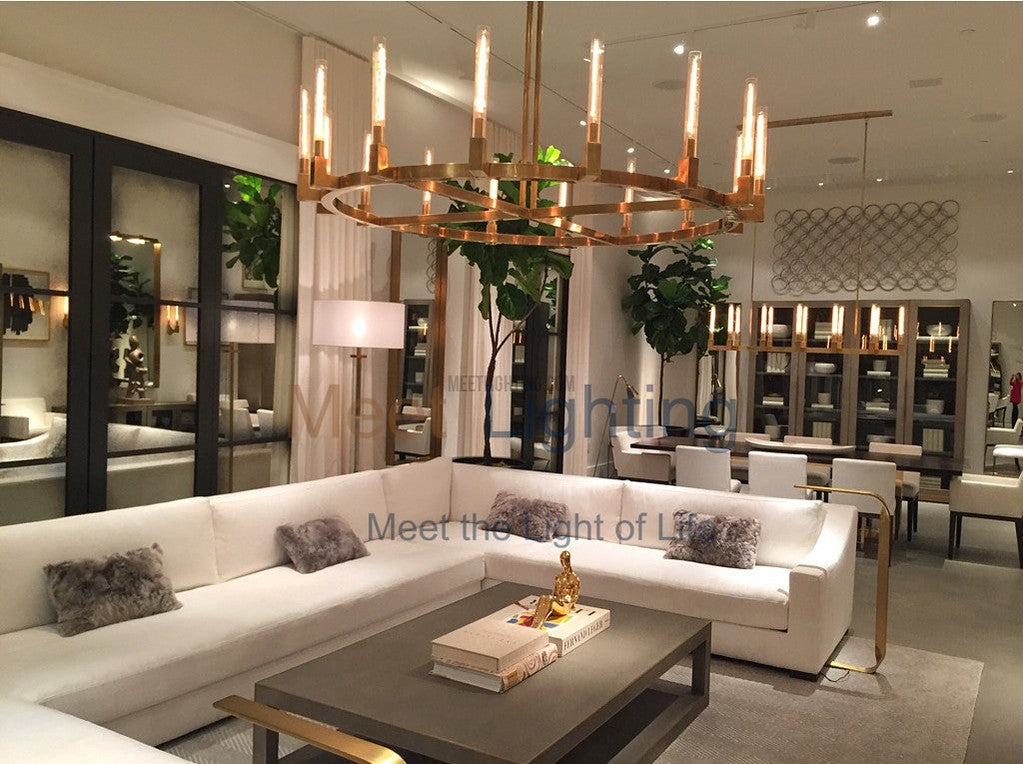 Cannele Round Chandelier 48"-MEET LIGHTING