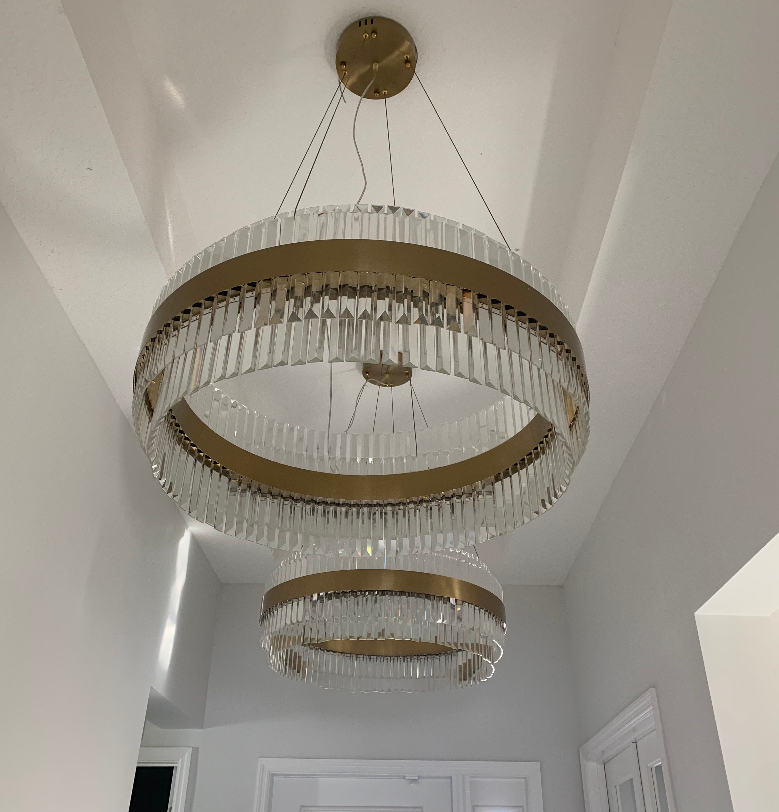 Cebal Odeon Round Crystal Fringe Chandelier-MEET LIGHTING