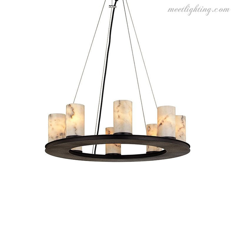 Centrum Alabaster Round Chandelier-MEET LIGHTING