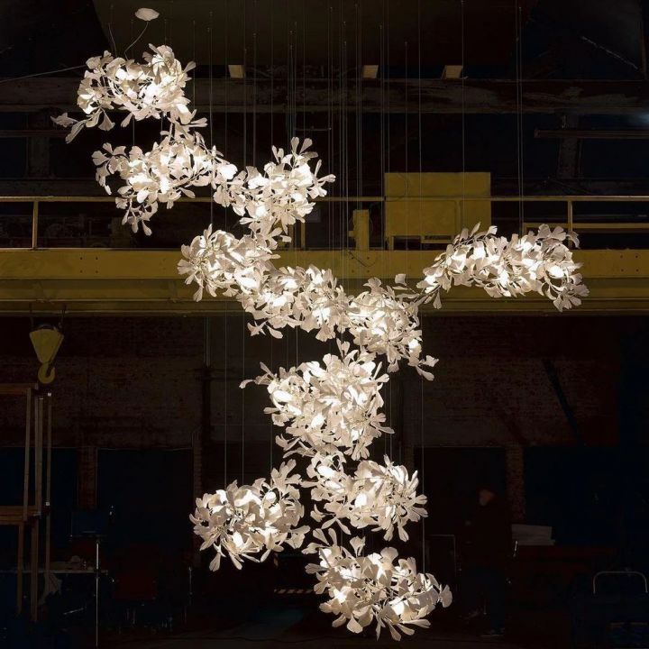 Ceramic Gingko Combination Large Chandelier-MEET LIGHTING