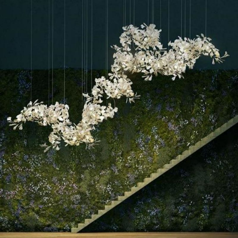 Ceramic Ginkgo Branch Chandelier Light-MEET LIGHTING