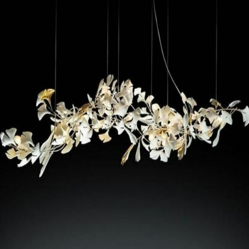 Ceramic Ginkgo Branch Chandelier Light-MEET LIGHTING