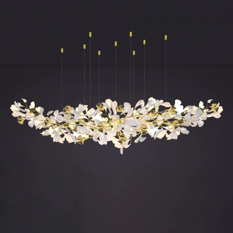 Ceramic Ginkgo Branch Chandelier Light-MEET LIGHTING