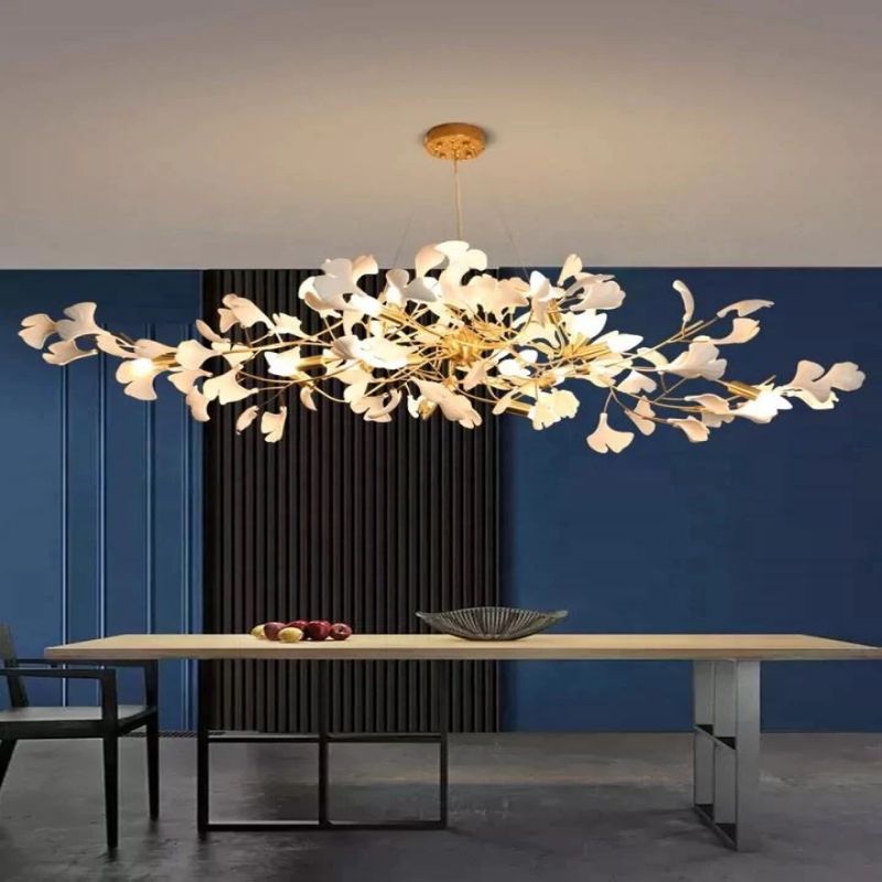 Ceramic Ginkgo C Branch Chandelier-MEET LIGHTING