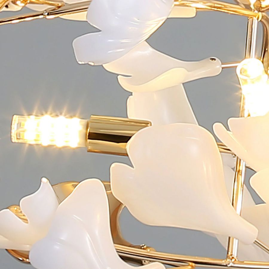 Ceramic Ginkgo Cascading Chandelier-MEET LIGHTING
