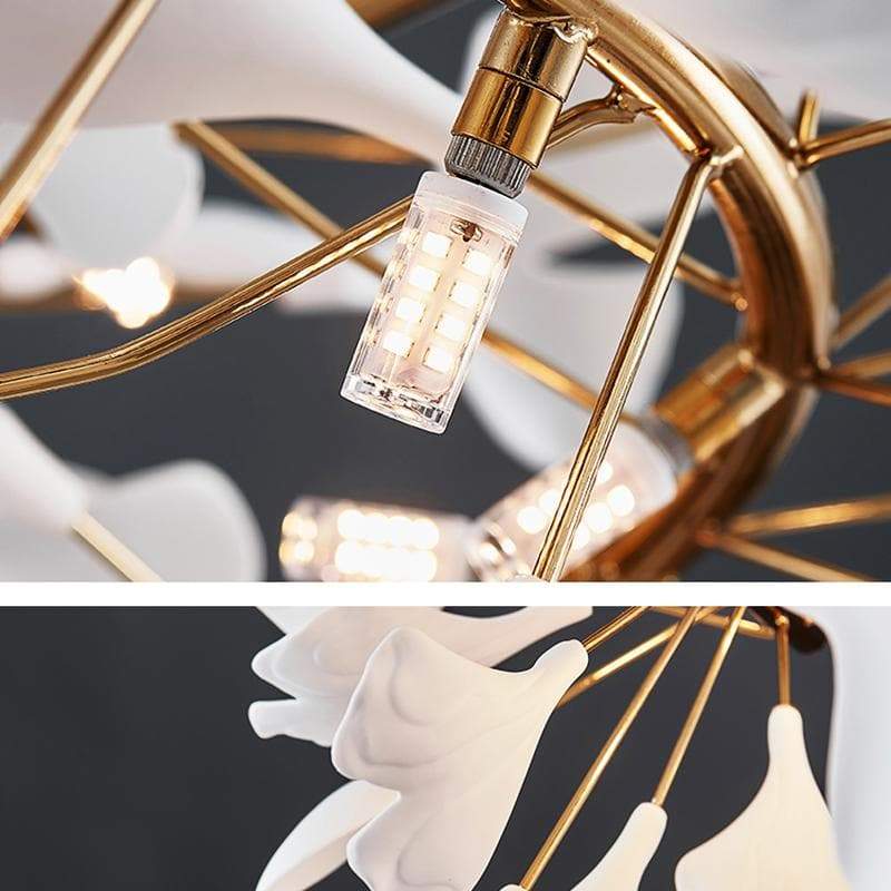 Ceramic Ginkgo Round Chandelier-MEET LIGHTING