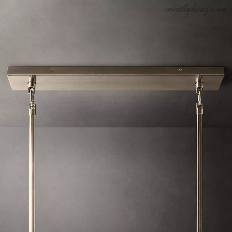 Chara Clear Glass Tiered Rectangular Chandelier 54"-MEET LIGHTING